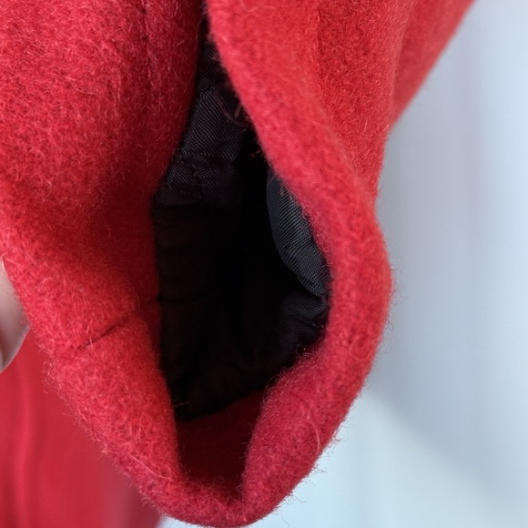 Vintage Holloway Red Wool Pea Coat Ladies Large Made in USA Quilted Lining - Picture 7 of 16